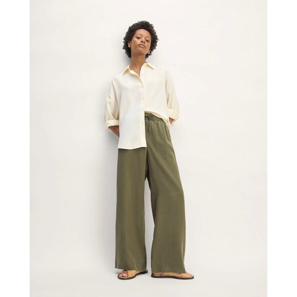 Everlane Pants - $118 New Everlane The Wide Leg Pant in Butterlite - Olive - Small